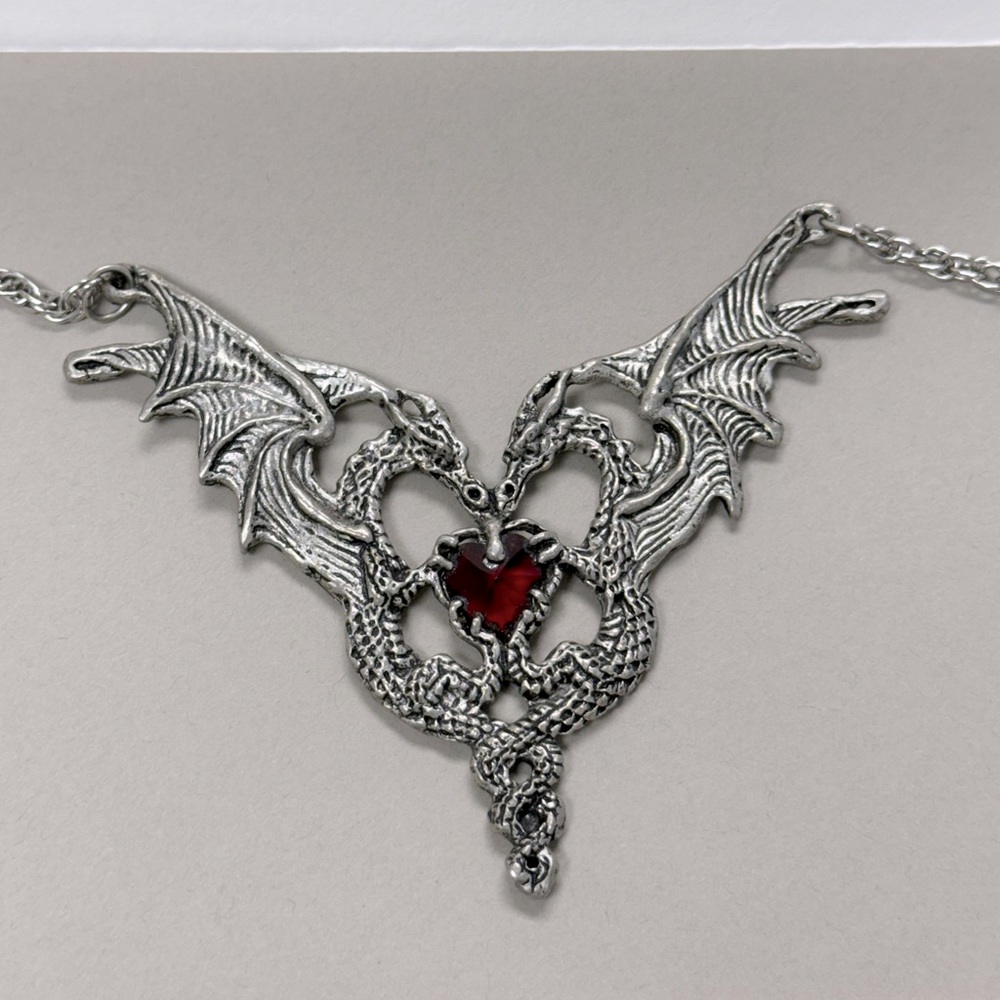 Dragon necklace red stone